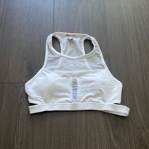 White Sports Bra/Crop Top Forever 21